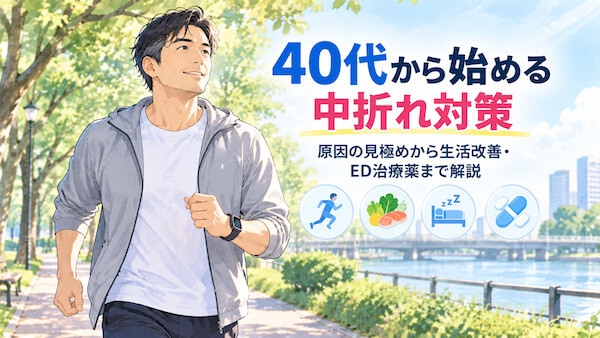 40代から始める中折れ対策｜原因の見極めから生活改善・ED治療薬まで解説